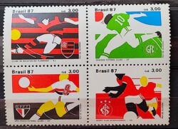 C 1562 Selo Clubes de Futebol Flamengo Guarani Sao Paulo Internacional 1987 Serie Completa