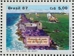 C 1565 Selo 450 Anos Cidade de Recife Pernambuco 1987