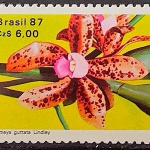 C 1572 Selo 50 Anos Sociedade Brasileira de Orquidofilos Flora Orquidea 1987