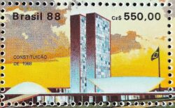 C 1600 Selo Promulgacao da Constituicao Congresso Nacional Brasilia 1988