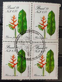 C 1633 Selo Preservacao da Flora Meio Ambiente 1989 Quadra CBC RJ