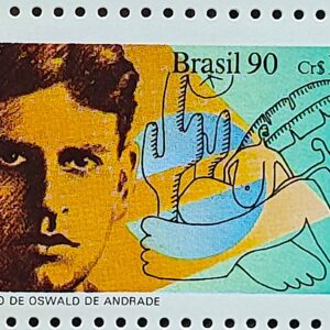 C 1709 Selo Dia do Livro Literatura Oswald de Andrade 1990