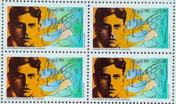 C 1709 Selo Dia do Livro Literatura Oswald de Andrade 1990 Quadra