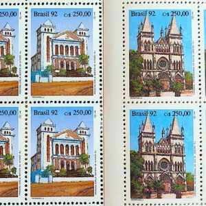C 1771 Selo Arquitetura Religiosa Igreja 1992 Quadra Serie Completa