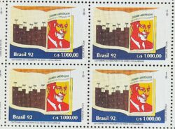 C 1822 Selo Dia do Livro Assis Chateaubriand Literatura 1992 Quadra