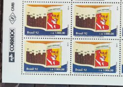 C 1822 Selo Dia do Livro Assis Chateaubriand Literatura 1992 Quadra Vinheta Correios