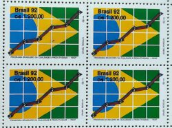 C 1824 Selo Programa de Qualidade e Produtividade Bandeira 1992 Quadra