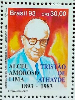 C 1870 Selo Dia do Livro Literatura Tristao de Atayde 1993