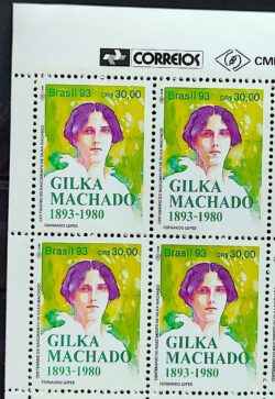 C 1871 Selo Dia do Livro Literatura Gilka Machado Mulher 1993 Quadra Vinheta Correios