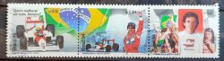 C 1923 Selo Ayrton Senna Carro Piloto de Formula 1 Bandeira 1994 Circulado 3