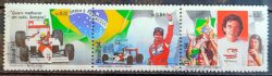 C 1923 Selo Ayrton Senna Carro Piloto de Formula 1 Bandeira 1994 Circulado 4