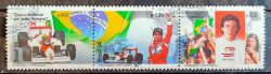 C 1923 Selo Ayrton Senna Carro Piloto de Formula 1 Bandeira 1994 Circulado 6