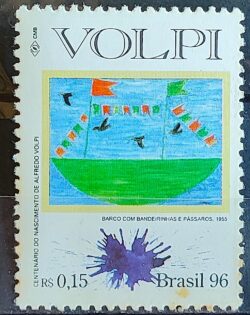 C 1988 Selo Centenario Alfredo Volpi Arte 1996 CLM
