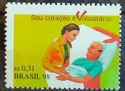 C 2081 Selo Promocao do Trabalho Voluntario Saude Mao 1998