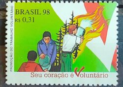 C 2083 Selo Promocao do Trabalho Voluntario Saude Incendio 1998