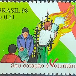 C 2083 Selo Promocao do Trabalho Voluntario Saude Incendio 1998