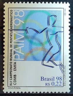C 2153 Selo Pentatlo Aeronautico Esgrima Militar Esporte 1998