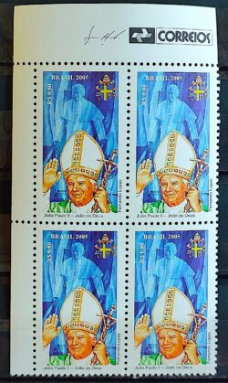 C 2609 Selo Papa Joao Paulo II Religiao 2005 Quadra Vinheta Correios