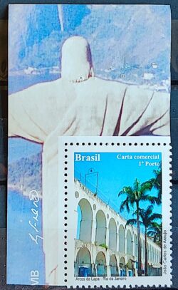 C 3038 Selo Despersonalizado Maravilhas do RJ Turismo 2010 Arcos da Lapa Vinheta Cristo Redentor