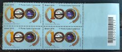 C 3629 Selo Centenario da Aviacao Naval Brasileira 2016 Quadra Codigo de Barras