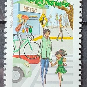C 3652 Selo Mobilidade Sustentavel Bicicleta Metro Trem 2016