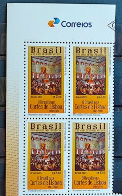 C 4002 Selo 200 Anos de Independencia Bicentenario das Cortes de Lisboa 2021 Quadra Vinheta Correios