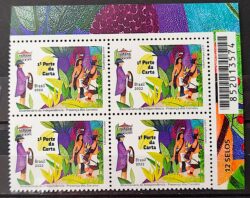 C 4074 Selo Bicentenario da Independencia Presenca dos Correios Servicos Postais Indio 2022 Quadra Codigo de Barras