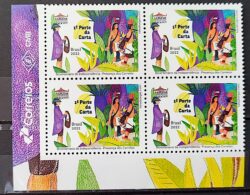 C 4074 Selo Bicentenario da Independencia Presenca dos Correios Servicos Postais Indio 2022 Quadra Vinheta Correios