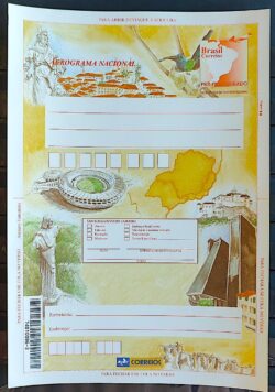 Cod 0006 AEROGRAMA NACIONAL SUDESTE Cristo Redentor Mapa Passaro Futebol GEPRO 1998