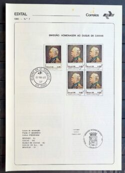 Edital 1980 07 Duque de Caxias Militar Com Selo CPD SP