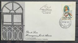 Envelope FDC 136 1977 Dia do Livro Jose de Alencar CBC e CPD RJ