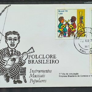 Envelope FDC 158 1978 Folclore Brasileiro Musica Violao Flauta Berimbau CPD MG