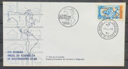 Envelope FDC 194 1980 Governadores do BID Mapa CBC e CPD RJ