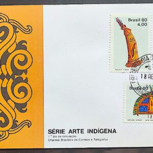 Envelope FDC 195 1980 Arte Indigena Indio CPD MG