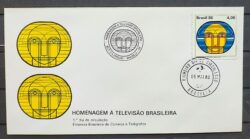 Envelope FDC 196 1980 Televisao Comunicacao CBC e CPD Brasilia