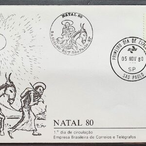 Envelope FDC 210 1980 Natal Religiao CBC e CPD SP