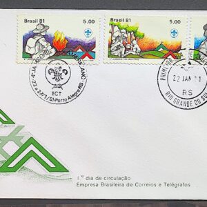 Envelope FDC 218 1981 Jamboree Panamericano Escotismo CBC e CPD RS 01