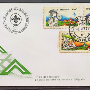 Envelope FDC 218 1981 Jamboree Panamericano Escotismo CBC e CPD RS 02