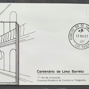 Envelope FDC 219 1981 Centenario de Lima Barreto Literatura CPD SP 01