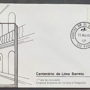 Envelope FDC 219 1981 Centenario de Lima Barreto Literatura CPD SP 03
