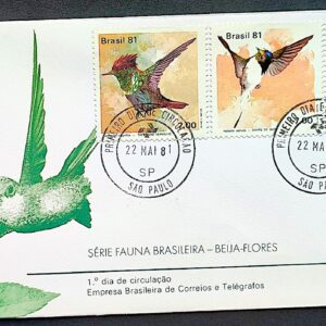 Envelope FDC 221 1981 Fauna Brasileira Beija Flor CPD SP 01