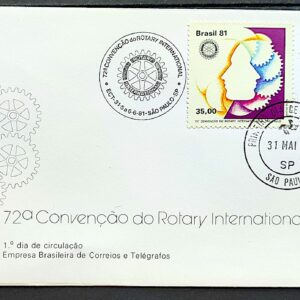 Envelope FDC 222 1981 Convencao do Rotary Internacional CPD SP 01
