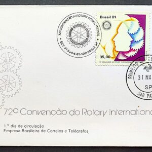 Envelope FDC 222 1981 Convencao do Rotary Internacional CPD SP 02