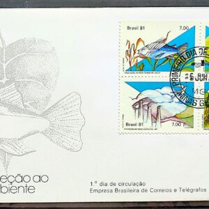 Envelope FDC 223 1981 Protecao Meio Ambiente Peixe Industria CPD MG