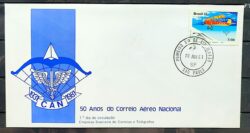Envelope FDC 224 1981 Correio Aereo Nacional Aviao Servico Postal CPD SP