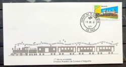 Envelope FDC 225 1981 Estrada de Ferro Madeira Mamore Trem Mapa CPD SP 01
