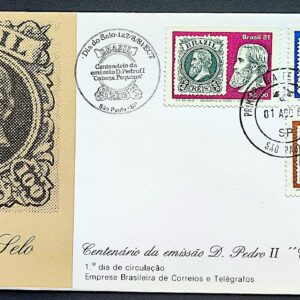 Envelope FDC 227 1981 Cabeca Pequena Dom Pedro Monarquia CBC e CPD SP 03