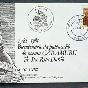 Envelope FDC 236 1981 Dia do Livro Caramuru Rita Durao CBC e CPD PR 01