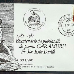 Envelope FDC 236 1981 Dia do Livro Caramuru Rita Durao CBC e CPD PR 02