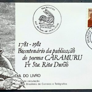 Envelope FDC 236 1981 Dia do Livro Caramuru Rita Durao CBC e CPD SP
